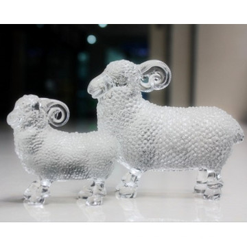Estatueta de cristal de cristal de ovelhas adorável